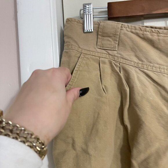 Banana Republic Womens Tan Linen Cotton Pockets Cuffed Mid Rise Shorts Size 6 - Picture 3 of 10